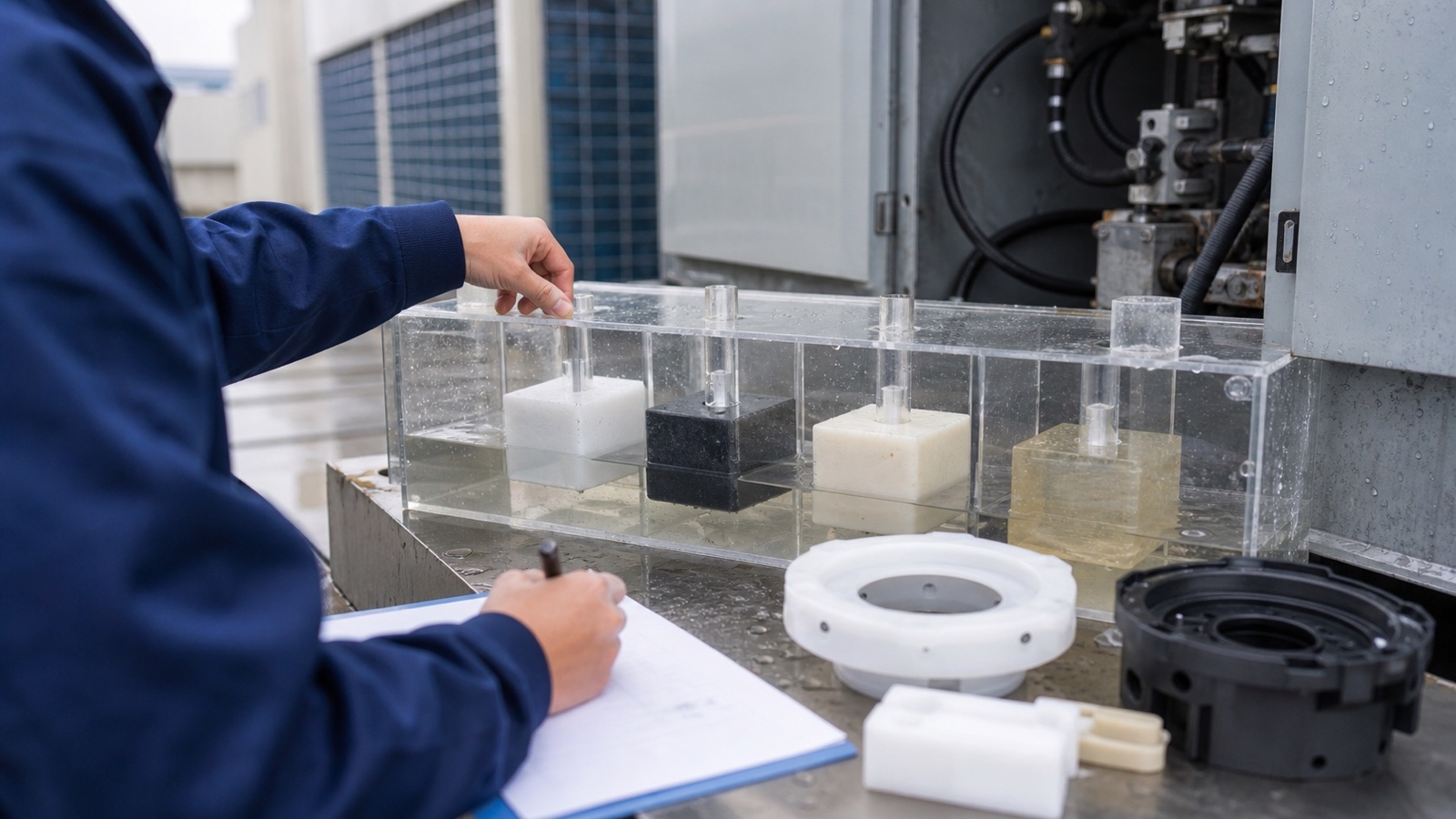 Lavorazione CNC di precisione di componenti in plastica tecnica con evacuazione dei trucioli del materiale