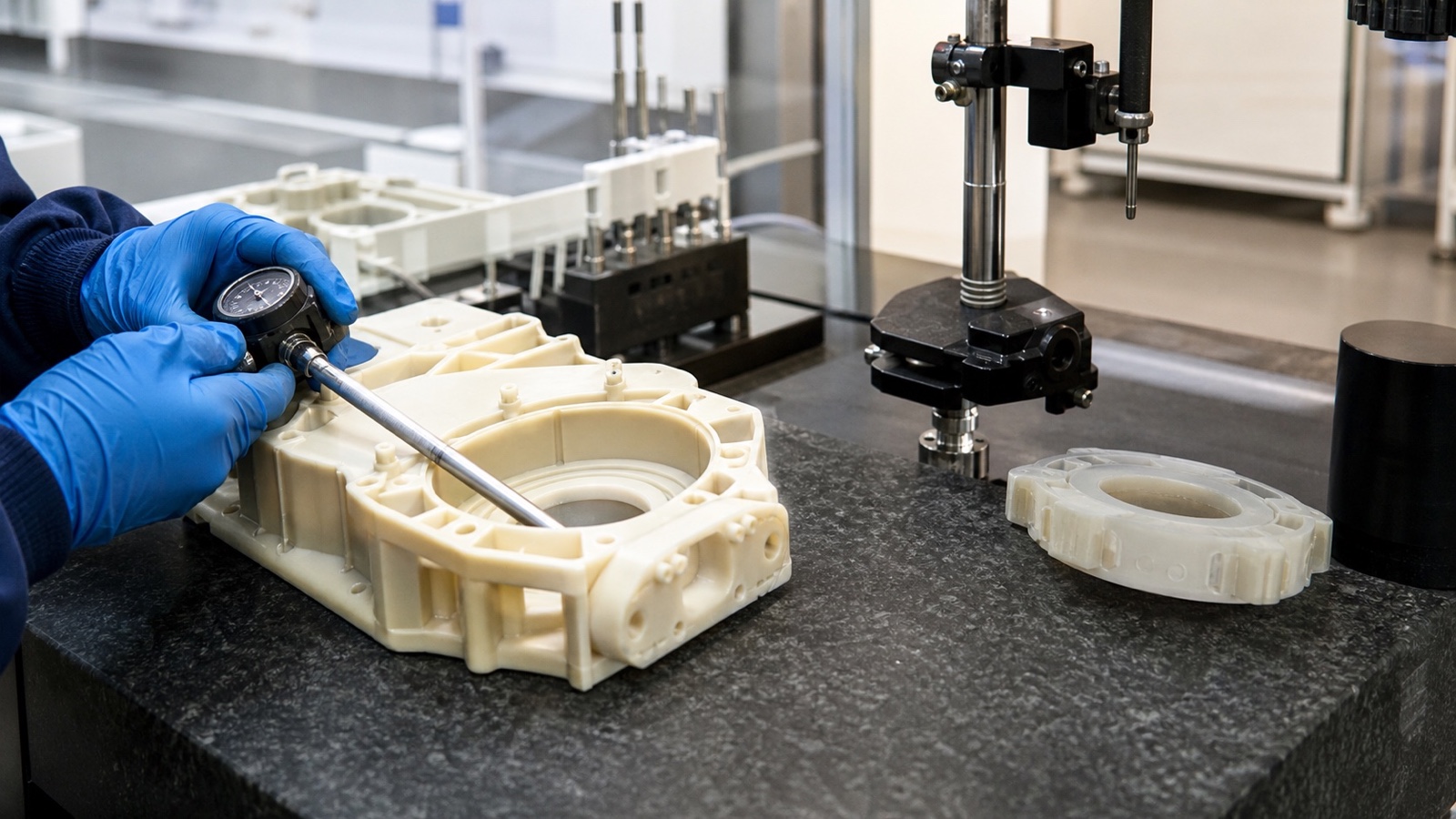 Lavorazione CNC di componenti in plastica tecnica in condizioni termiche controllate