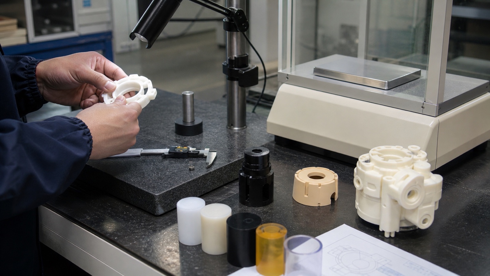 Precision CNC machining of engineering plastic components in a clean production environment