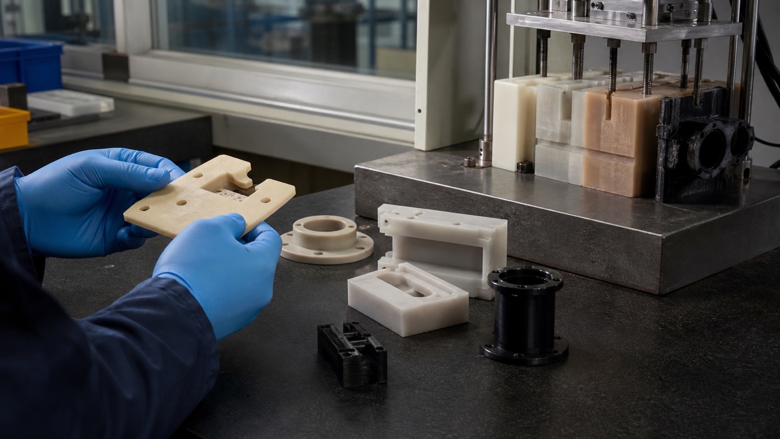 Composants en polymère technique usinés CNC de précision utilisés dans des équipements sensibles à la température