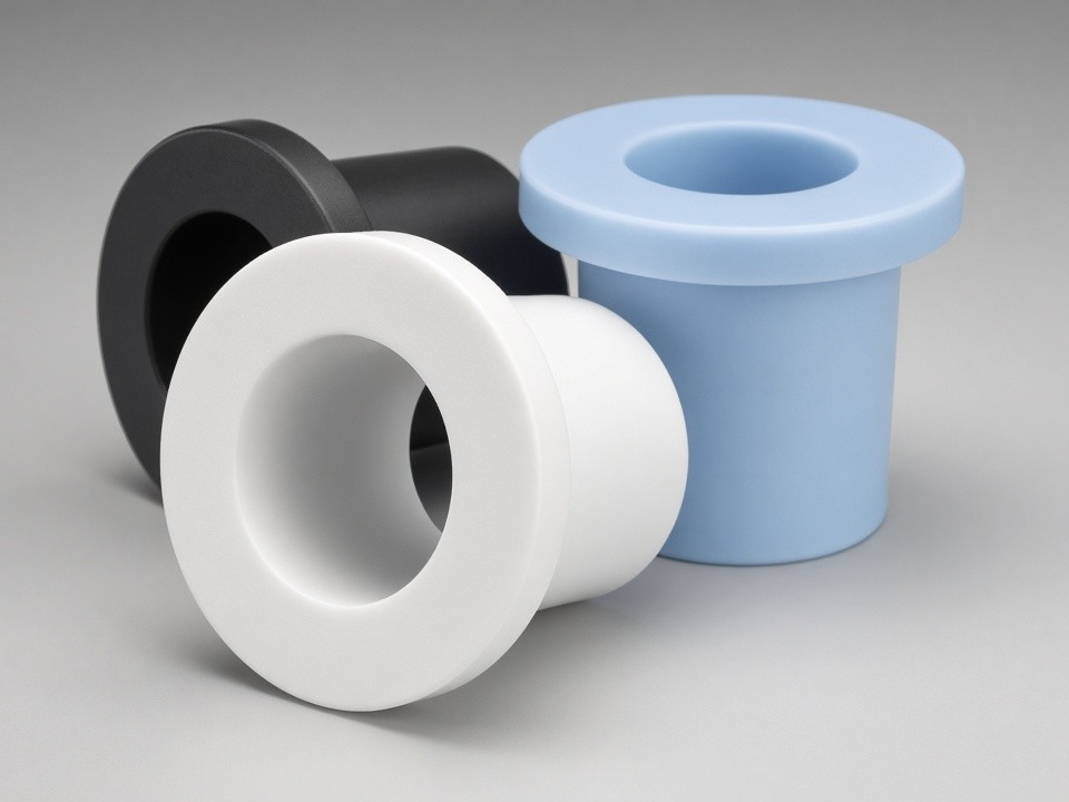 Boccole flangiate in plastica lavorate di precisione