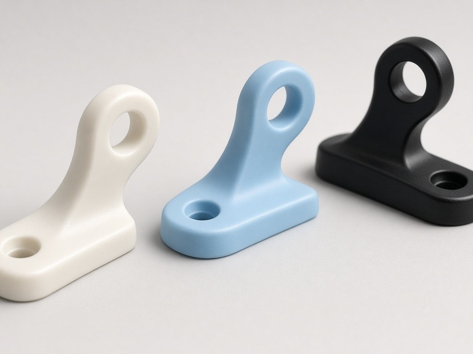 CNC machined plastic yarn guide component with polished guide groove
